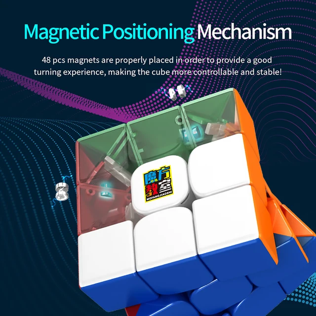 MOYU RS3M 3x3 Magnetic Magic Cube 3×3x3 Maglev Speed Cube Professional 3x3 Speed Puzzle Fidget Toys for Children Cubo Magico 2