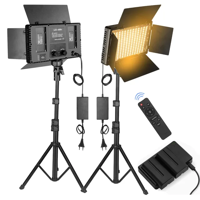 Nagnahz U800+ LED Video Light Photo Studio Lamp Bi-Color 2500K-8500k Dimmable with Tripod Stand Remote for Video Recording Para 1