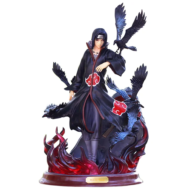 Naruto Anime Figure Uchiha Itachi Pvc Action Figure Toy Naruto Shippuden Uchiha Itachi And Crow Collection Model Toy 25cm 1