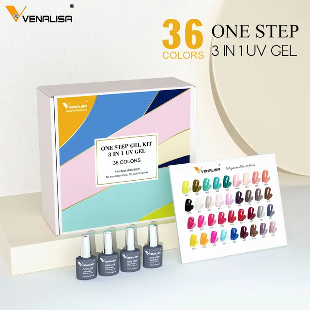 New Fashion Color Venalisa Gel Polish Kit VIP4 HEMA FREE Enamel Vernish For Nail Art Design Whole Set Nail Gel Learner Kit 6