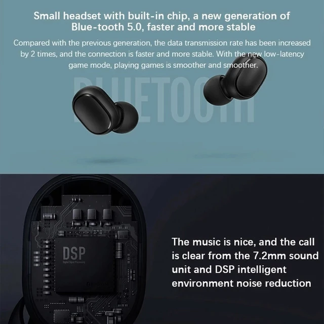 Original Xiaomi Redmi Airdots 2 Earphone Tws Wireless Bluetooth Gaming Headset AI Control Mi Earbuds For Dropshipping S 5