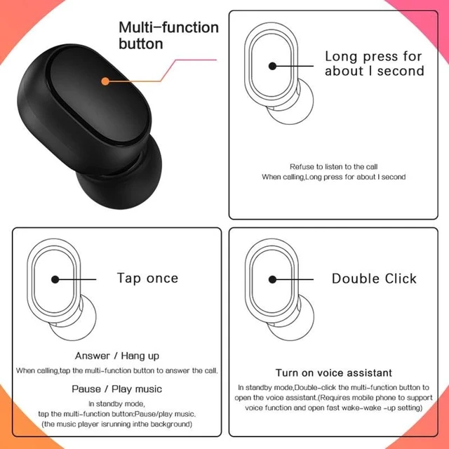 Original Xiaomi Redmi Airdots 2 Earphone Tws Wireless Bluetooth Gaming Headset AI Control Mi Earbuds For Dropshipping S 6