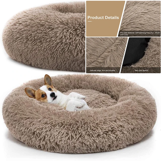 Pet Dog Bed Comfortable Donut Cuddler Round Dog Kennel Ultra Soft Washable Dog and Cat Cushion Bed Winter Warm Sofa hot sell 1