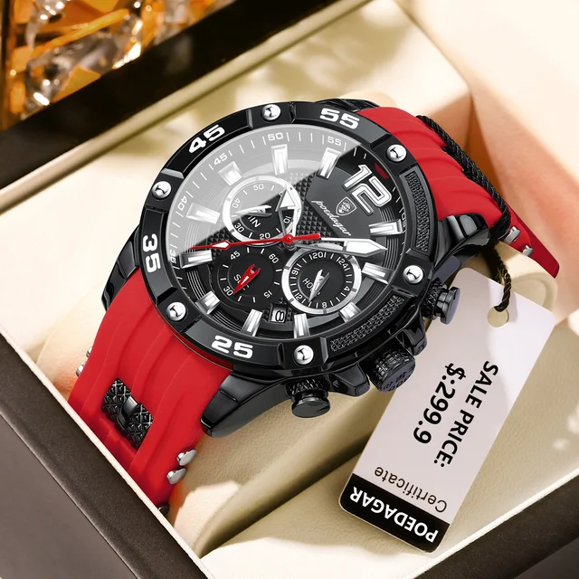 POEDAGAR Casual Men Watch Luxury Waterproof Luminous Chronograph Date Man Wristwatch Military Quartz Men's Watches High Quality 1