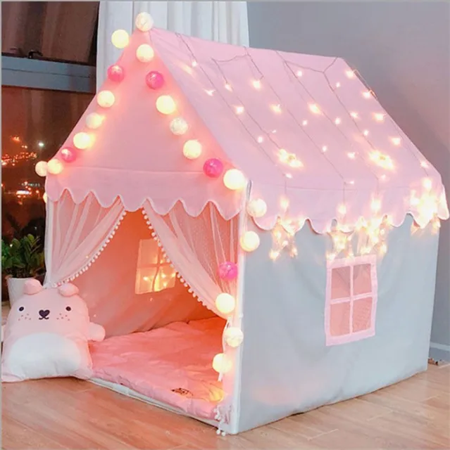 Portable Children's Tent Folding Kids Tents Tipi Baby Play House Large Girls Pink Princess Castle Child Room Decor 1