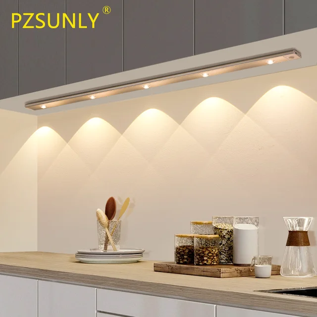 PZSUNLY Cabinet Light USB Rechargeable Motion Sensor Led Light For Kitchen Wardrobe Cabinet Lighting 20cm/30cm/40cm/60CM/80CM 1