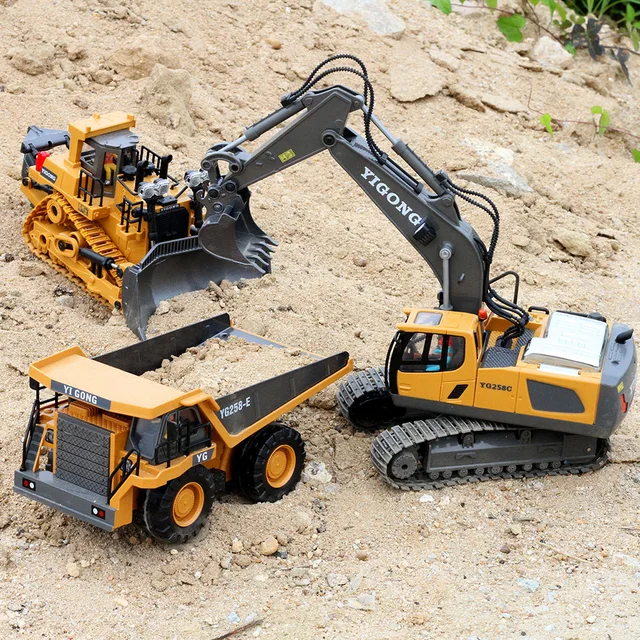 RC Car Children Toys Remote Control Car Toys For Boys Radio Control Excavator Dump Truck Bulldozer Electric car Kids Toys Gift 1