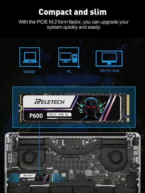 Reletech P600 M2 SSD NVMe 1TB 2TB 512G SSD M.2 2280 PCIe Gen3.0x4 Internal Solid State Drive Hard Disk For Laptop Desktop 5