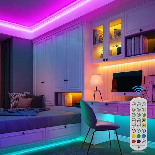 RGB Tape Tuya WiFi Smart LED Strip DC 12V 5050 Ribbon Work with Alexa Voice Control Color Change Bedroom Decoration 5m 20m Light 5