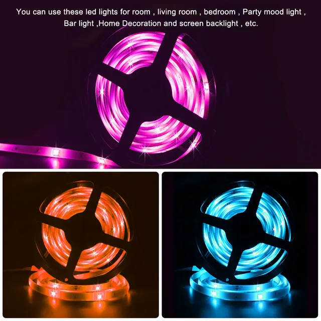 RGB Tape Tuya WiFi Smart LED Strip DC 12V 5050 Ribbon Work with Alexa Voice Control Color Change Bedroom Decoration 5m 20m Light 6