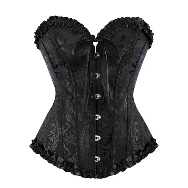 Sexy Corsets Bustiers Floral Lace Tops For Women Flower Print Vintage Corset Gothic Satin Lingerie Corselet Overbust Plus Size 1