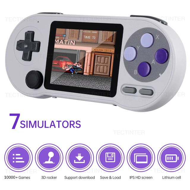 SF2000 Portable Video Game Console 3 inch IPS Screen Handheld Game Console Built-in 10000+ Games Retro TV Game Player AV Output 1