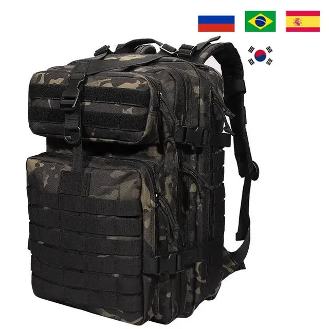 SFXEQR Military Backpack 45L Large Capacity Camping Man Rucksacks Tactical Hunting Nylon Bags For Sport Trekking Waterproof Pack 1