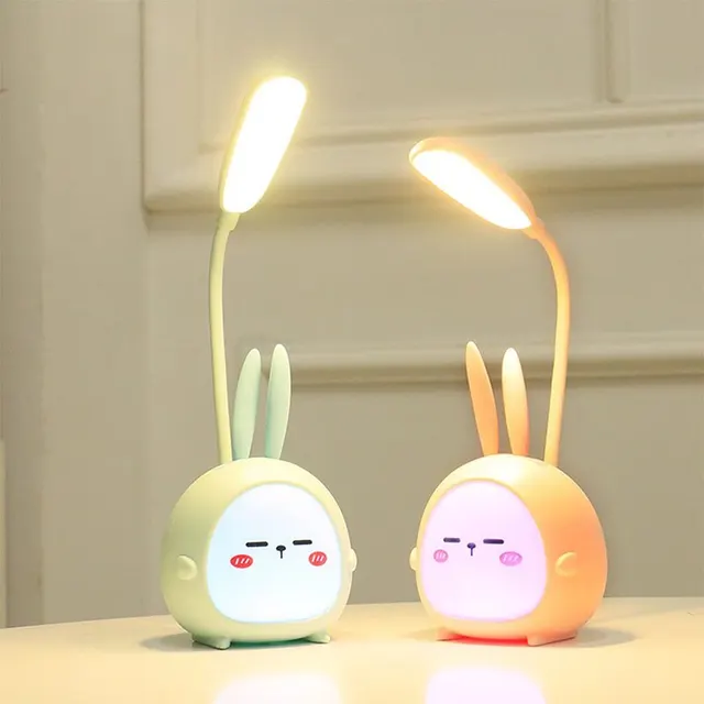 USB LED Desk Lamp Rabbit Light Cute Cartoon Lamp USB Rechargeable LED Reading Light Eye Protection Colorful Night Light New 1