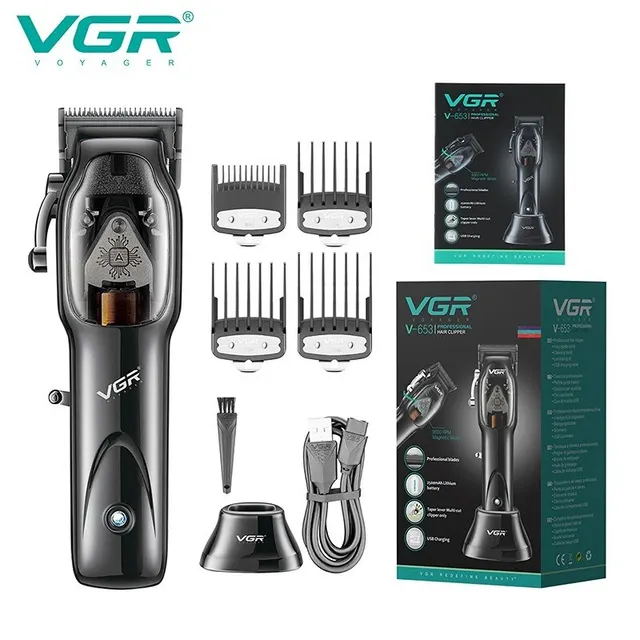 VGR Hair Clipper Professional Hair Cutting Machine Cordless Hair Trimmer Electric Barber Haircut Trimmer for Men V 653 1