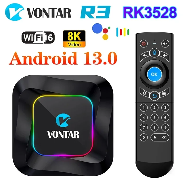 VONTAR R3 RGB TV Box Android 13 Rockchip RK3528 Support 8K Video BT5.0 Wifi6 Support Google Voice Input Media Player Set Top Box 1