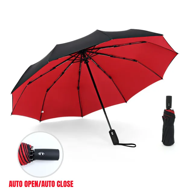 Windproof Double Layer Resistant Umbrella Fully Automatic Rain Men Women 10K Strong Luxury Business Male Large Umbrellas Parasol 1