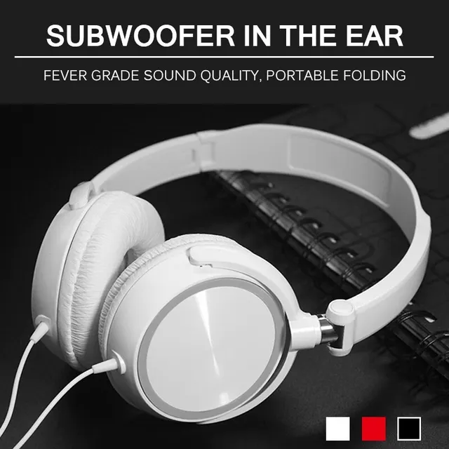 Wired Headphones 3 5mm Bass Stereo Foldable With Microphone Adjustable Headphones Suitable For Pc Mp3 Mobile Headphones 1