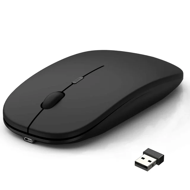 Wireless Rechargeable Mouse for Laptop Computer PC,  Slim Mini Noiseless Cordless Mouse, 2.4G Mice for Home/Office 1