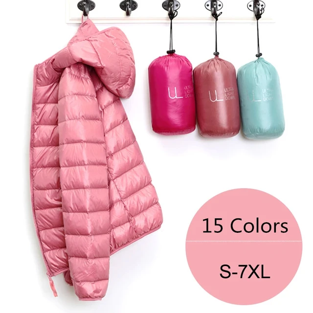 Women Puffer Jacket 15 Colors Plus Size 5XL 6XL 7XL 2022 New Spring Autumn Female Ultra Lightweight Packable Hooded Down Coats 1