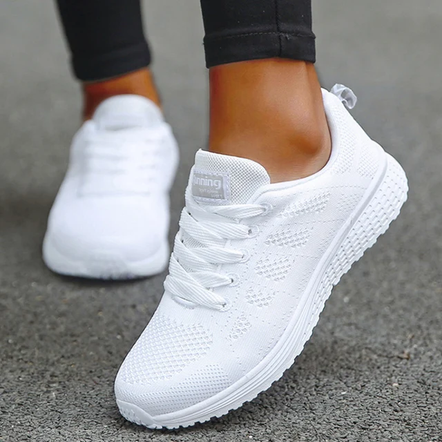 Women's Sneakers 2023 New Fashion Breathable Trainers Comfortable Sneakers Women Mesh Fabric Lace Up Female Footwear Women Shoes 1