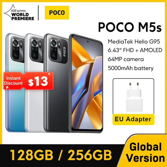 【World Premiere】Global Version POCO M5s 64GB/128GB/256GB MTK G95 Octa Core 64MP Quad camera AMOLED display 5000mAh 33W NFC 1