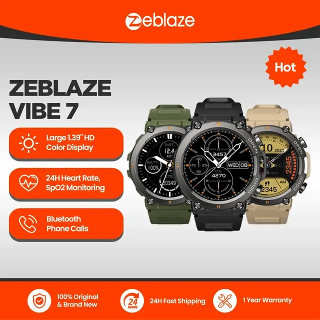 Zeblaze Vibe 7 Rugged Smartwatch Make and Receive Calls 25 Days Battery Life 100 Sports Modes Smart Watch for Men 1