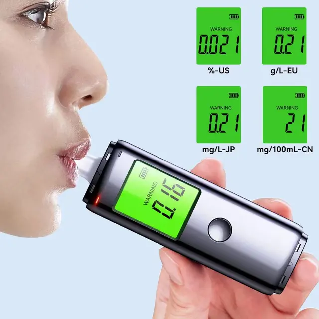 ZW Breathalyzer Rechargeable | Professional-Grade Accuracy | Portable Breath Alcohol Tester for Personal & Professional Use Pro 1