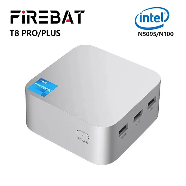 FIREBAT T8 Pro Plus Mini PC Intel Celeron N5095 N100 Desktop Gaming Computer 8GB 16GB 256GB 512GB DDR4 DDR5 WIFI5 BT4.2 1