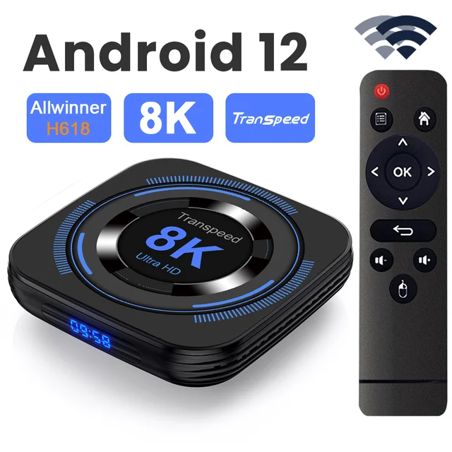 Transpeed Android 12 TV BOX Allwinner H618 Dual Wifi 32G64G Quad Core Cortex A53 Support 8K 4K BT Voice Media player Set top box 1