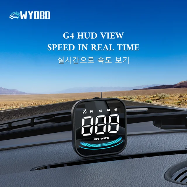 WYOBD G4 Head Up Display LED Auto  Speedometer Smart Digital Alarm Reminder GPS HUD Car  Accessories for All Car 1