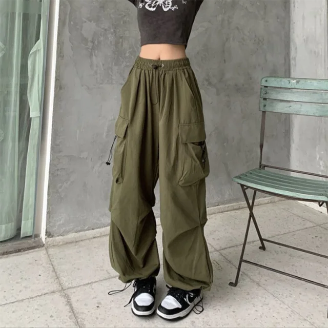 Y2K Women Streetwear Techwear Cargo Korean Harajuku Baggy Parachute Pants for Men Sweatpants Wide Leg Joggers Trousers Clothes 1